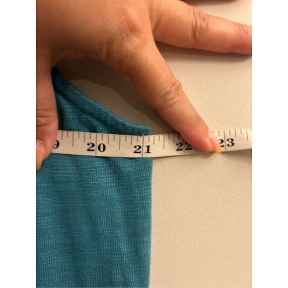 J. Jill Cotton A-Line Midi Dress Turquoise Blue sz L Beach Relaxed minimalist - Picture 6 of 8